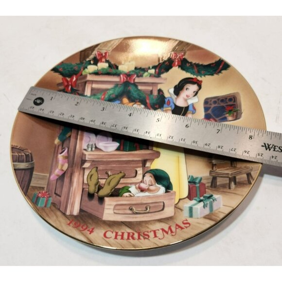 Grolier Disney Snow White And The Seven Dwarfs 1994 Christmas Dreams  LTD Plate - Picture 6 of 6